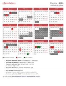 Vacaciones escolares 2026